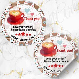 60 Pack Stickers with Personalization Coffe Stickers 2 inch Glossy